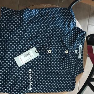 Navy Blue Patterned Men's Shirt